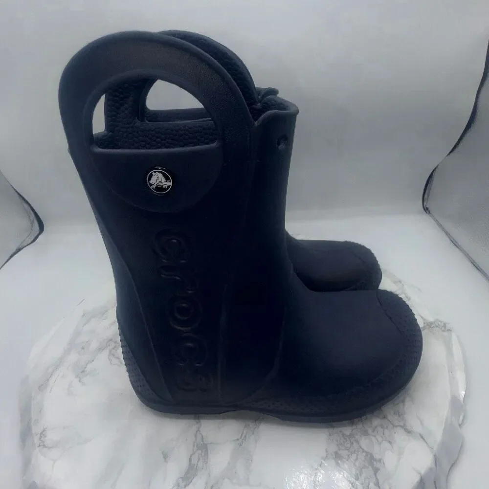 CROCS Navy Blue Kids Handle It Rain Boots-13